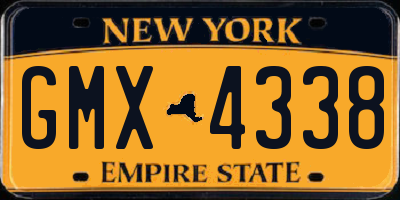 NY license plate GMX4338