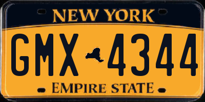 NY license plate GMX4344
