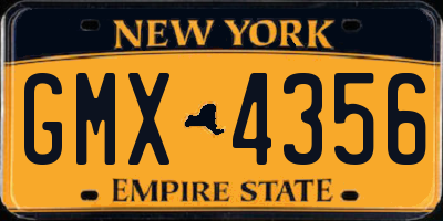NY license plate GMX4356