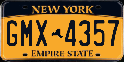 NY license plate GMX4357