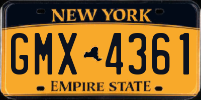 NY license plate GMX4361