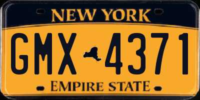 NY license plate GMX4371
