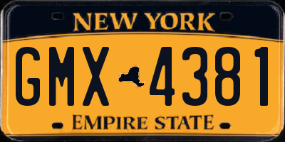 NY license plate GMX4381