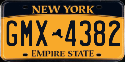 NY license plate GMX4382