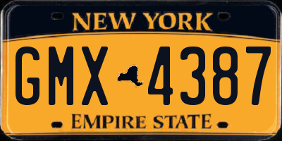 NY license plate GMX4387