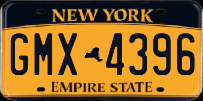 NY license plate GMX4396