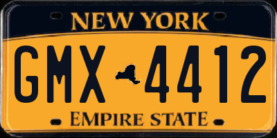 NY license plate GMX4412