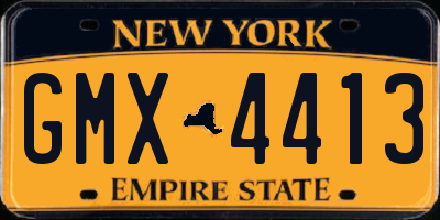 NY license plate GMX4413