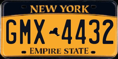 NY license plate GMX4432