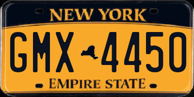 NY license plate GMX4450