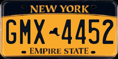 NY license plate GMX4452