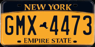 NY license plate GMX4473