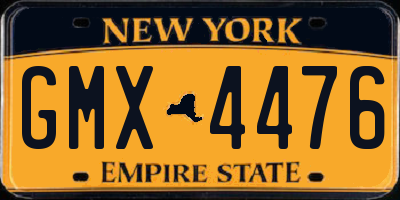 NY license plate GMX4476