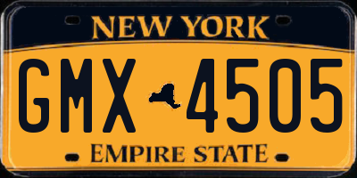 NY license plate GMX4505