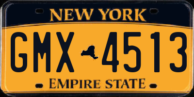 NY license plate GMX4513