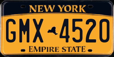 NY license plate GMX4520