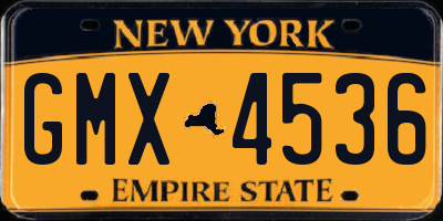 NY license plate GMX4536