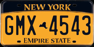 NY license plate GMX4543