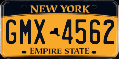 NY license plate GMX4562