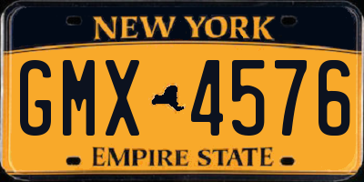 NY license plate GMX4576