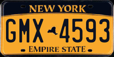 NY license plate GMX4593