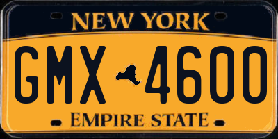 NY license plate GMX4600