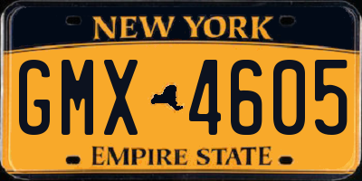 NY license plate GMX4605