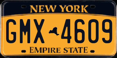 NY license plate GMX4609