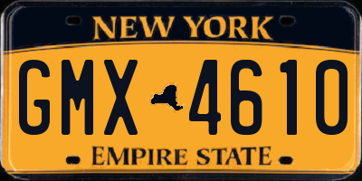 NY license plate GMX4610