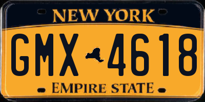 NY license plate GMX4618