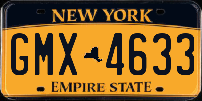 NY license plate GMX4633