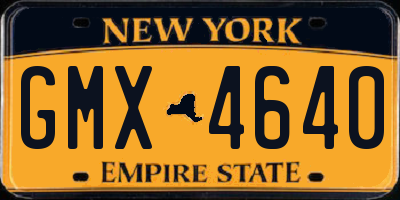 NY license plate GMX4640
