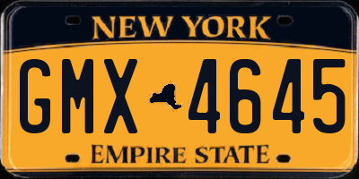 NY license plate GMX4645