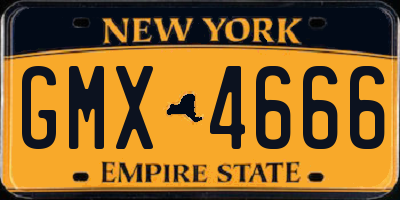 NY license plate GMX4666