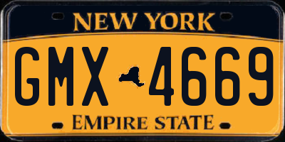 NY license plate GMX4669