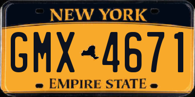 NY license plate GMX4671