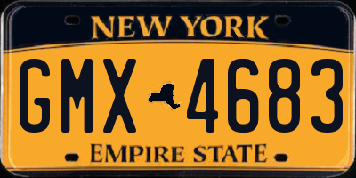 NY license plate GMX4683