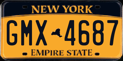 NY license plate GMX4687
