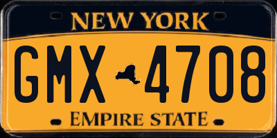 NY license plate GMX4708