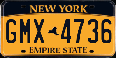 NY license plate GMX4736