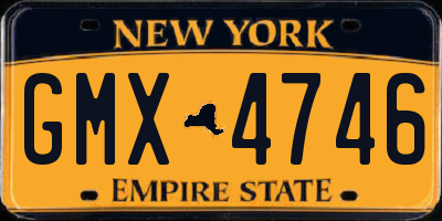 NY license plate GMX4746
