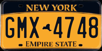 NY license plate GMX4748