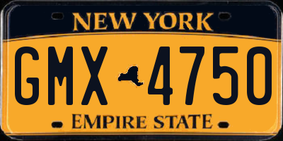 NY license plate GMX4750