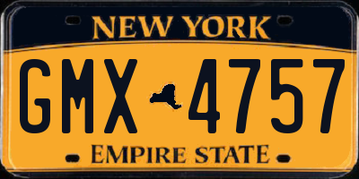NY license plate GMX4757