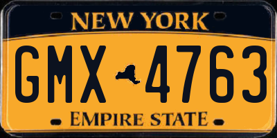 NY license plate GMX4763