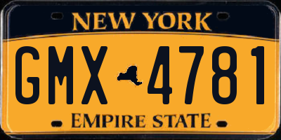 NY license plate GMX4781