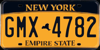 NY license plate GMX4782