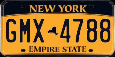 NY license plate GMX4788