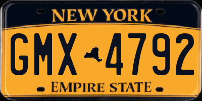 NY license plate GMX4792