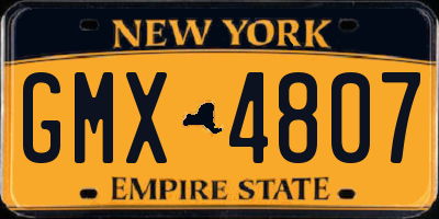 NY license plate GMX4807
